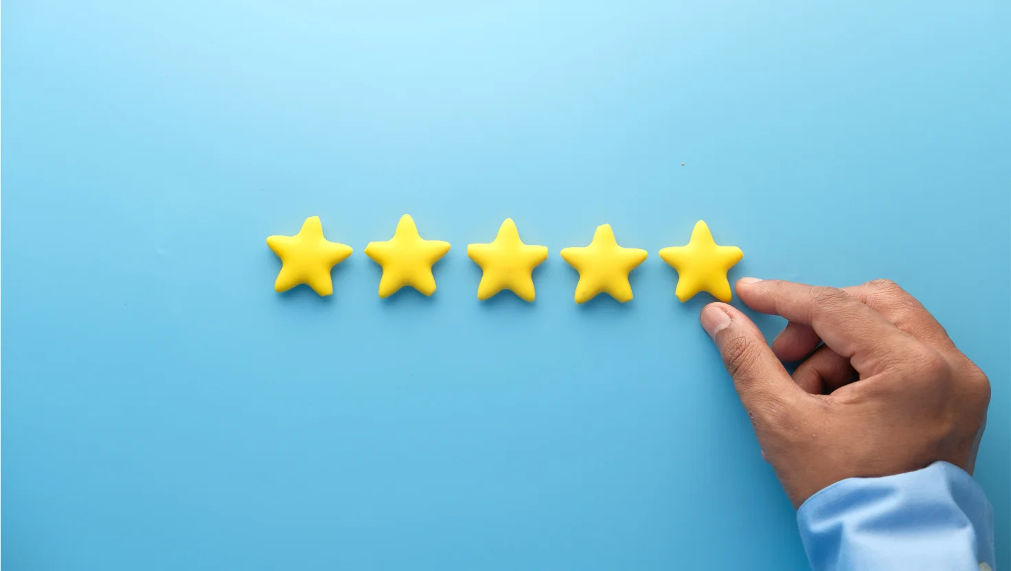 Five gold stars representing product rating