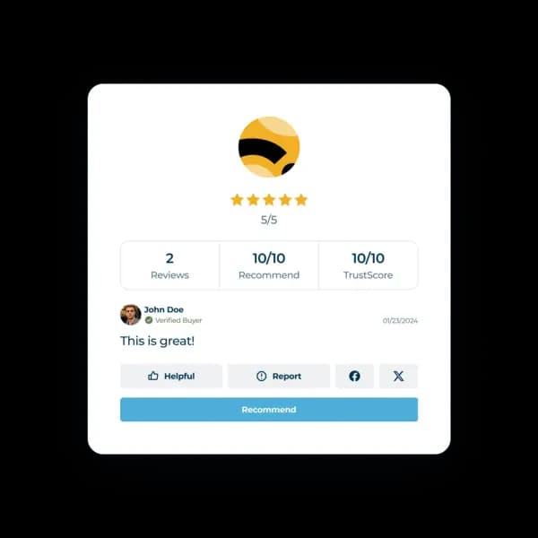 Review widgets and social proof blocks powered by survey responses