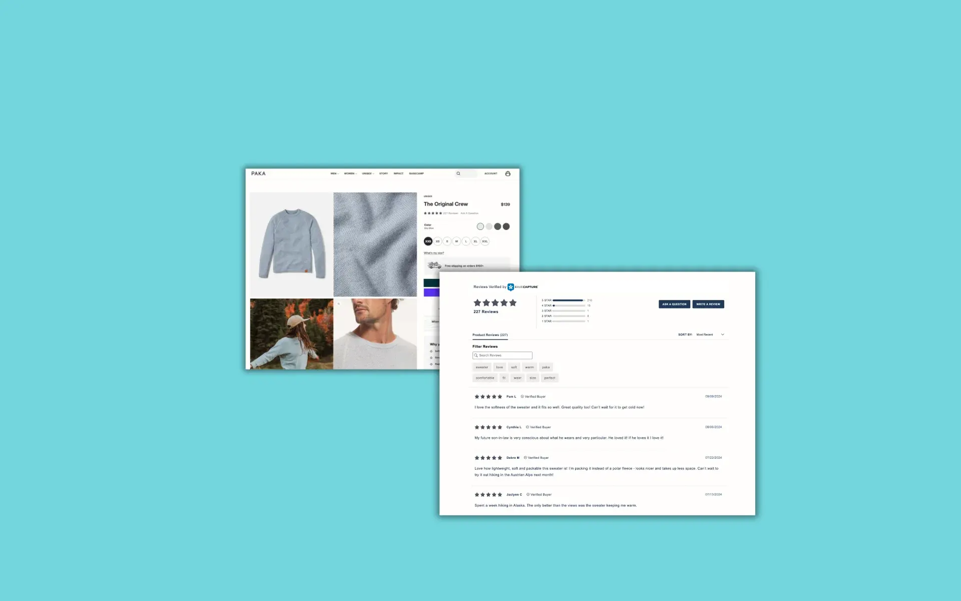 Examples of how 12 brands display customer reviews on their ecommerce websites