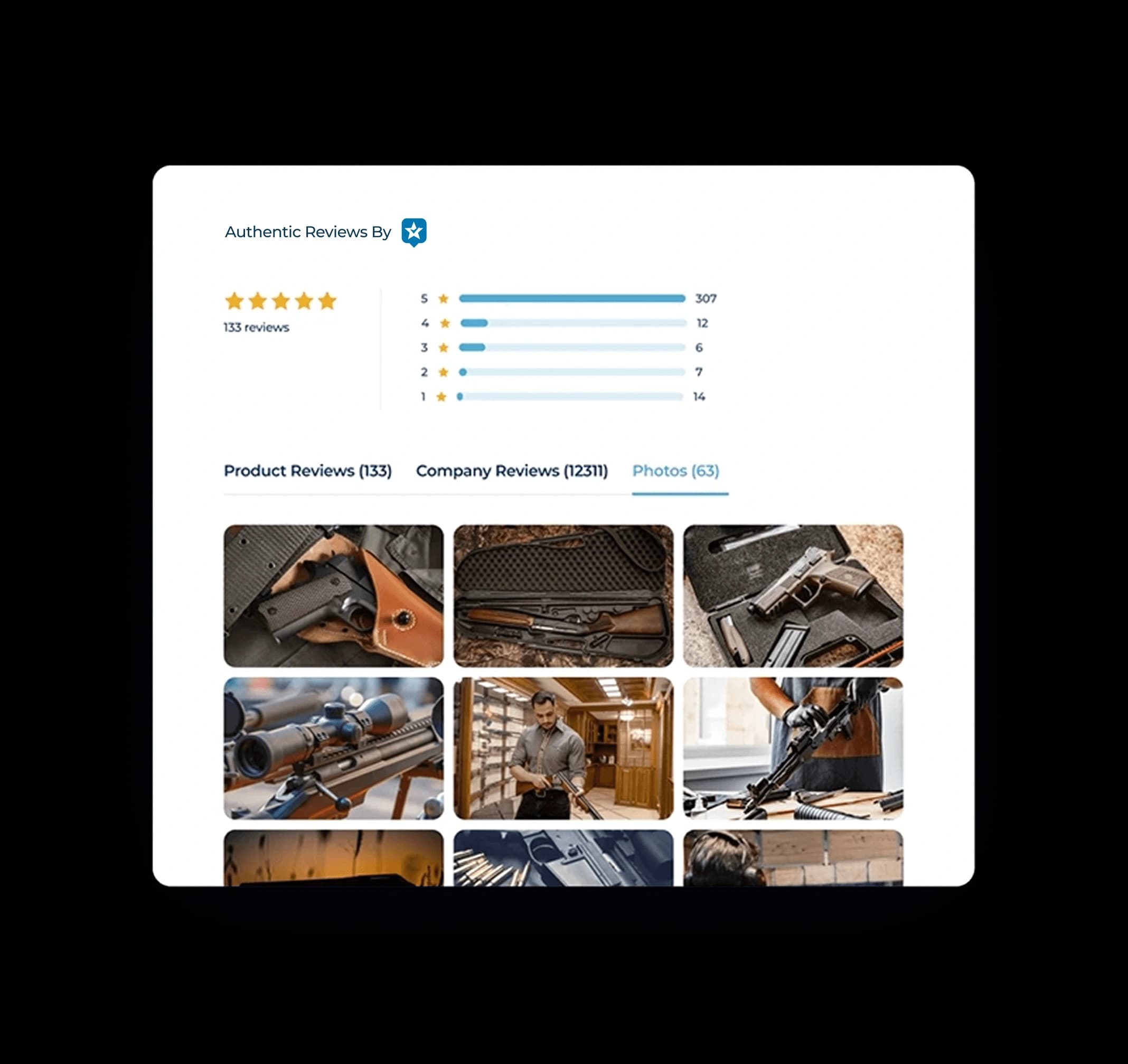 Product catalog with grouped proof across sizes, capacities, and configurations