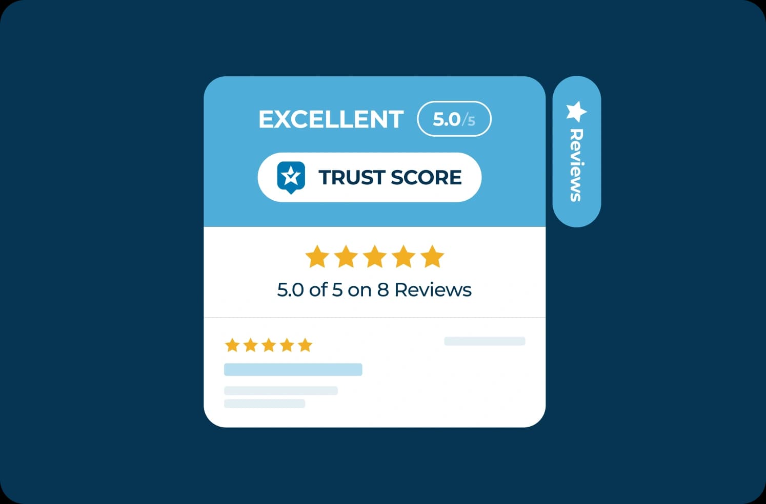 Google Business Reviews displayed on service business website