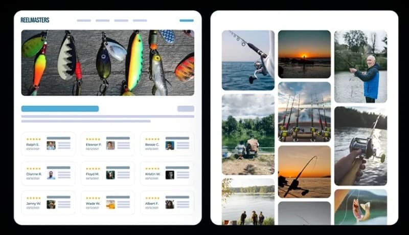 Customer photo gallery displayed within a responsive ecommerce layout.