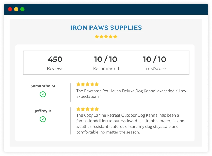 Company review store page