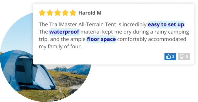 SEO keywords in a product review