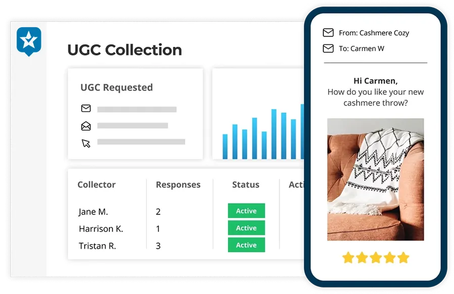 Mobile-responsive UGC dashboard interface