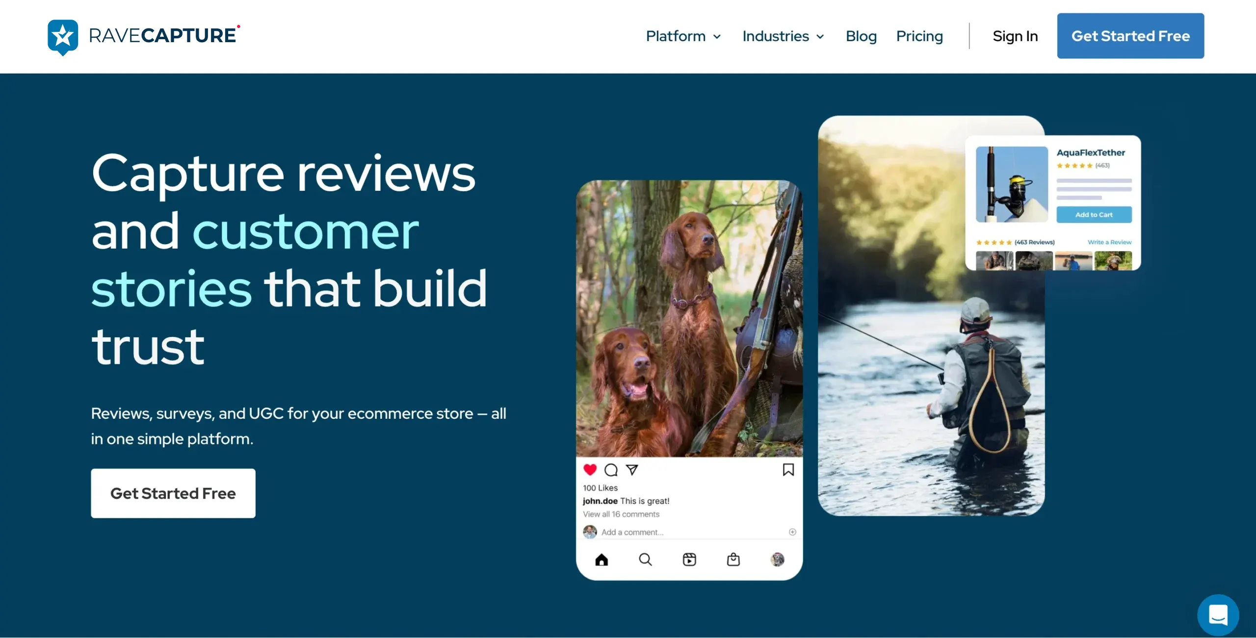 RaveCapture homepage and platform interface