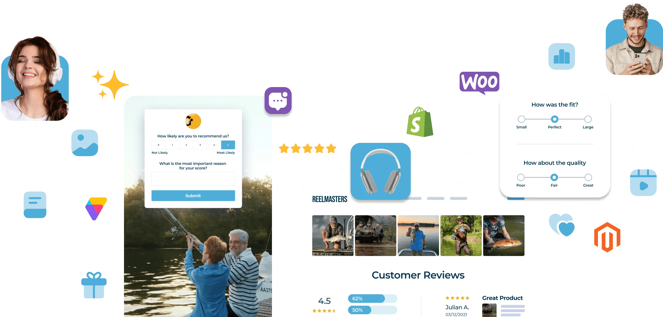 Capture reviews and customer stories that build trust