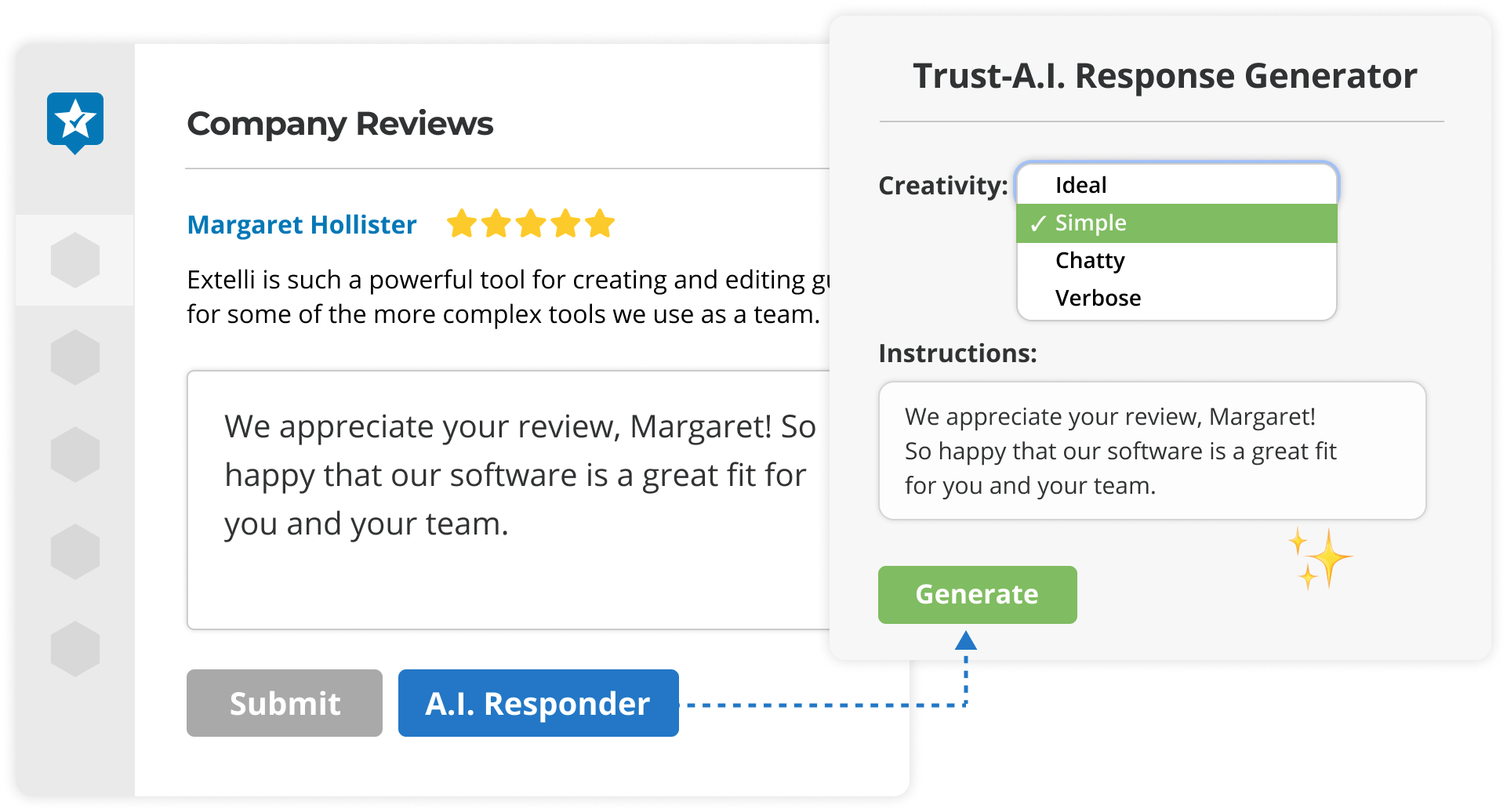 respond to reviews with AI