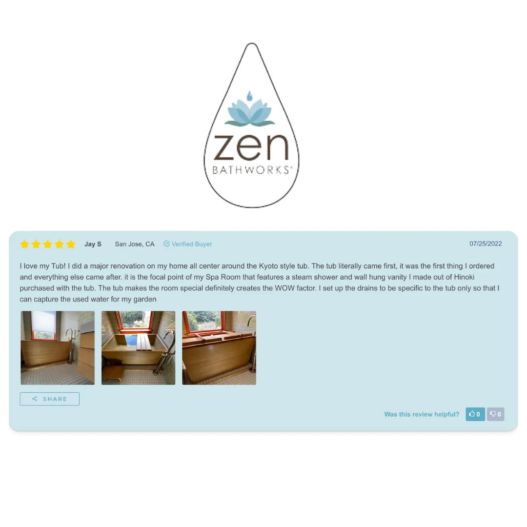 Zen Bathworks WooCommerce product reviews