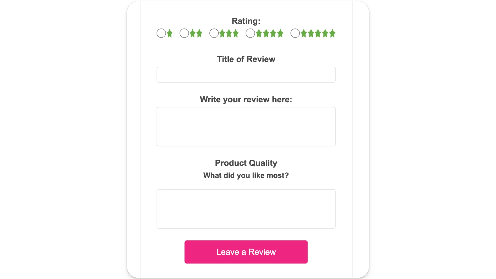 in-email review form