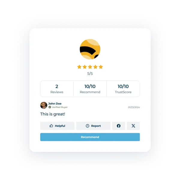 Social proof and distribution tools showing review display and UGC galleries
