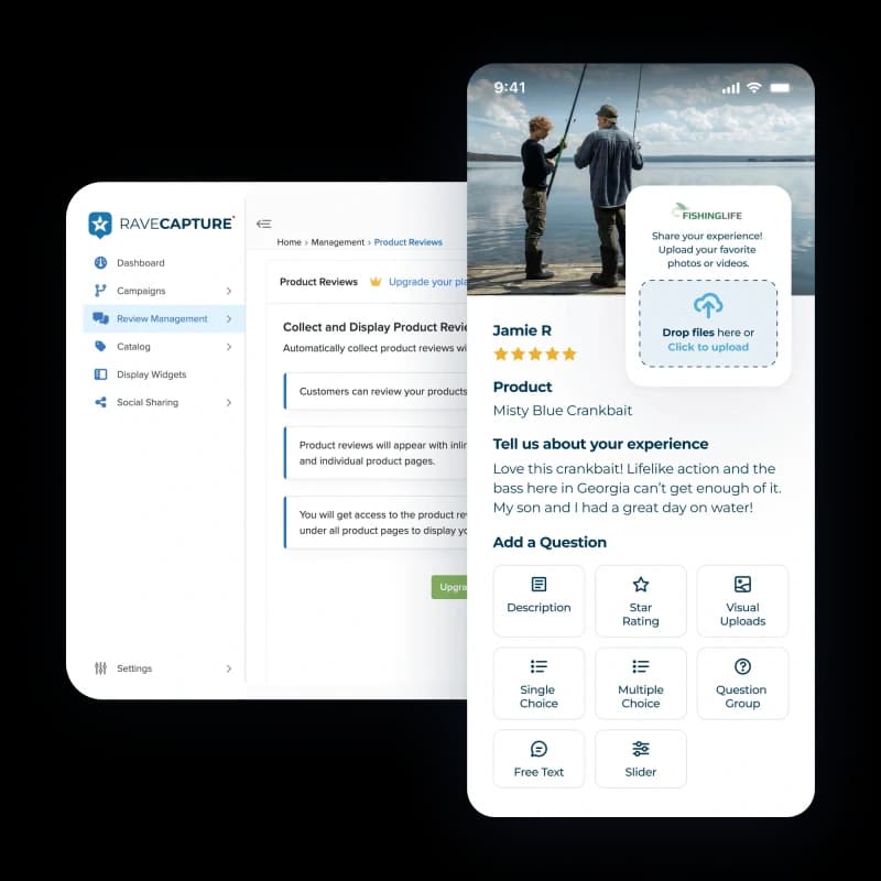 Dashboard showing customer photo and video submissions ready for moderation.